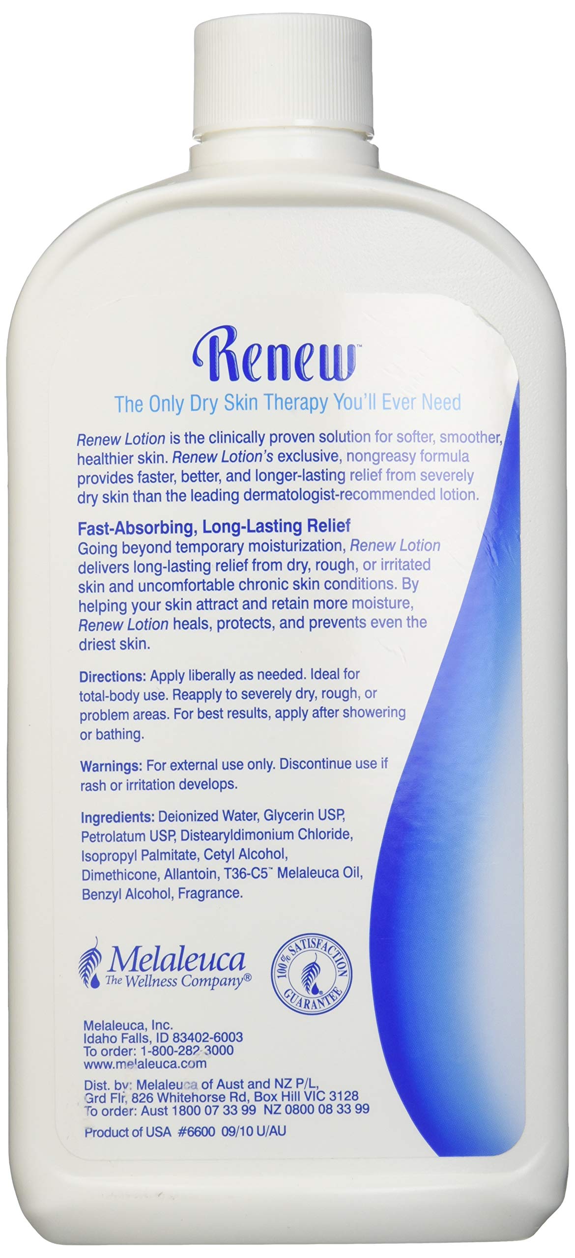 Melaleuca Renew Intensive Skin Therapy Lotion 20 Ounce includes Bottle Pump