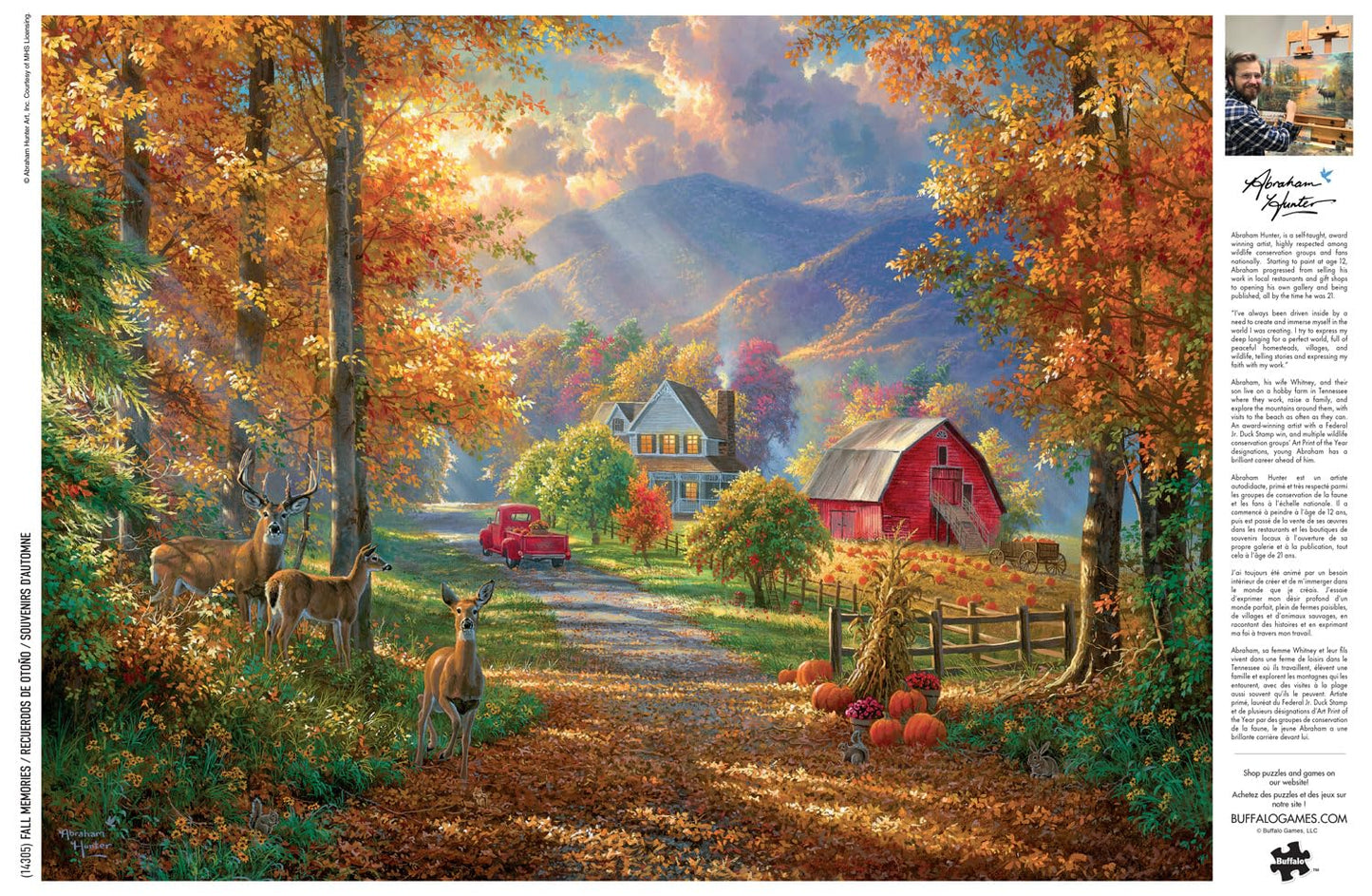 Buffalo Games - Abraham Hunter Fall Memories 1000 Piece Jigsaw Puzzle for Adults, Challenging Puzzle for Game Nights, Finished Size 26.75" x 19.75"