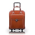 McKlein LA GRANGE, Top Grain Cowhide Leather, 15" Leather Detachable -Wheeled Ladies' Laptop/Computer & Tablet Business Briefcase Bag/Women's Rolling