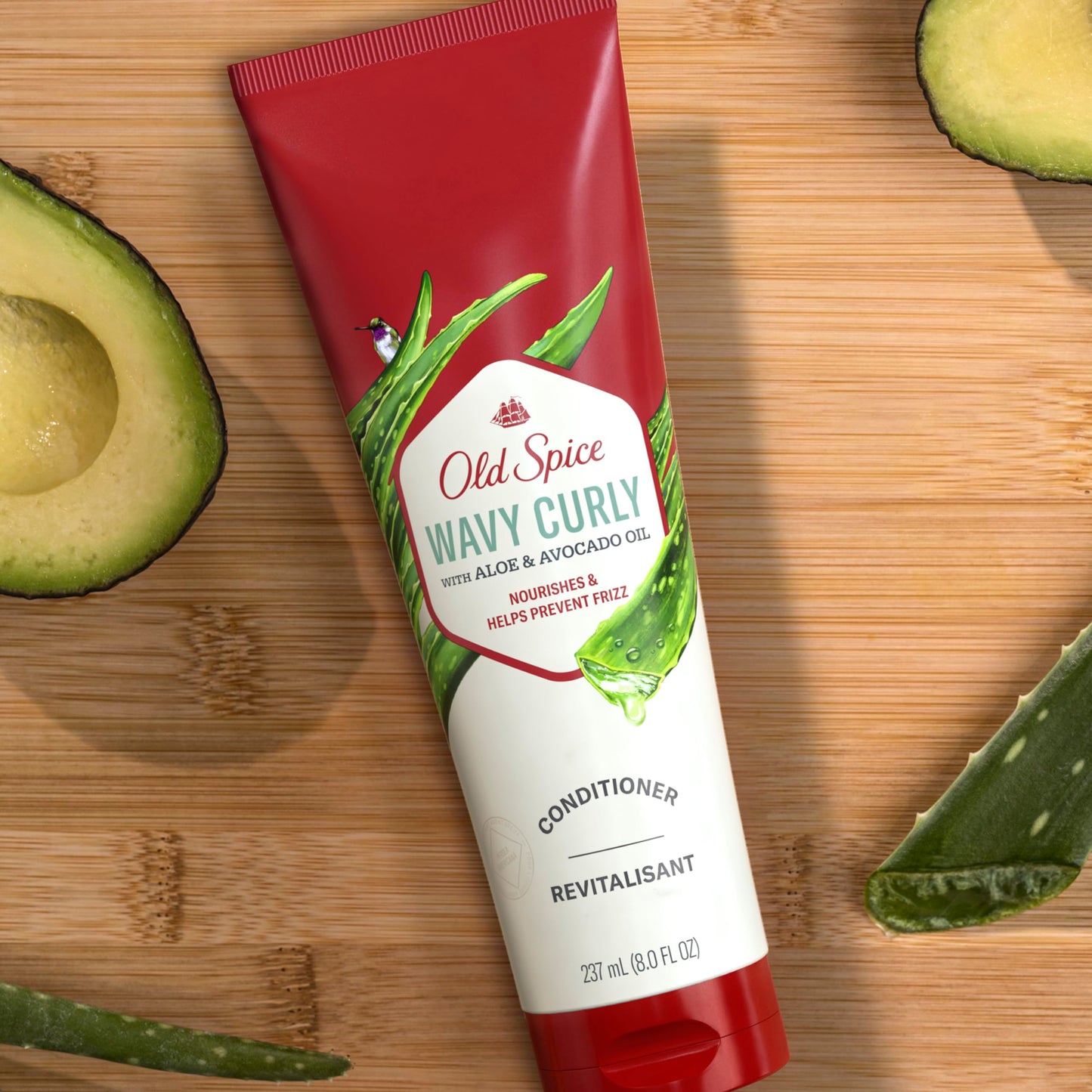 Old Spice Wavy Curly Hair Moisturizer with Aloe & Avocado Oil - 237 ml (8 fl oz) | Nourishes, Defines Curls & Helps Prevent Frizz
