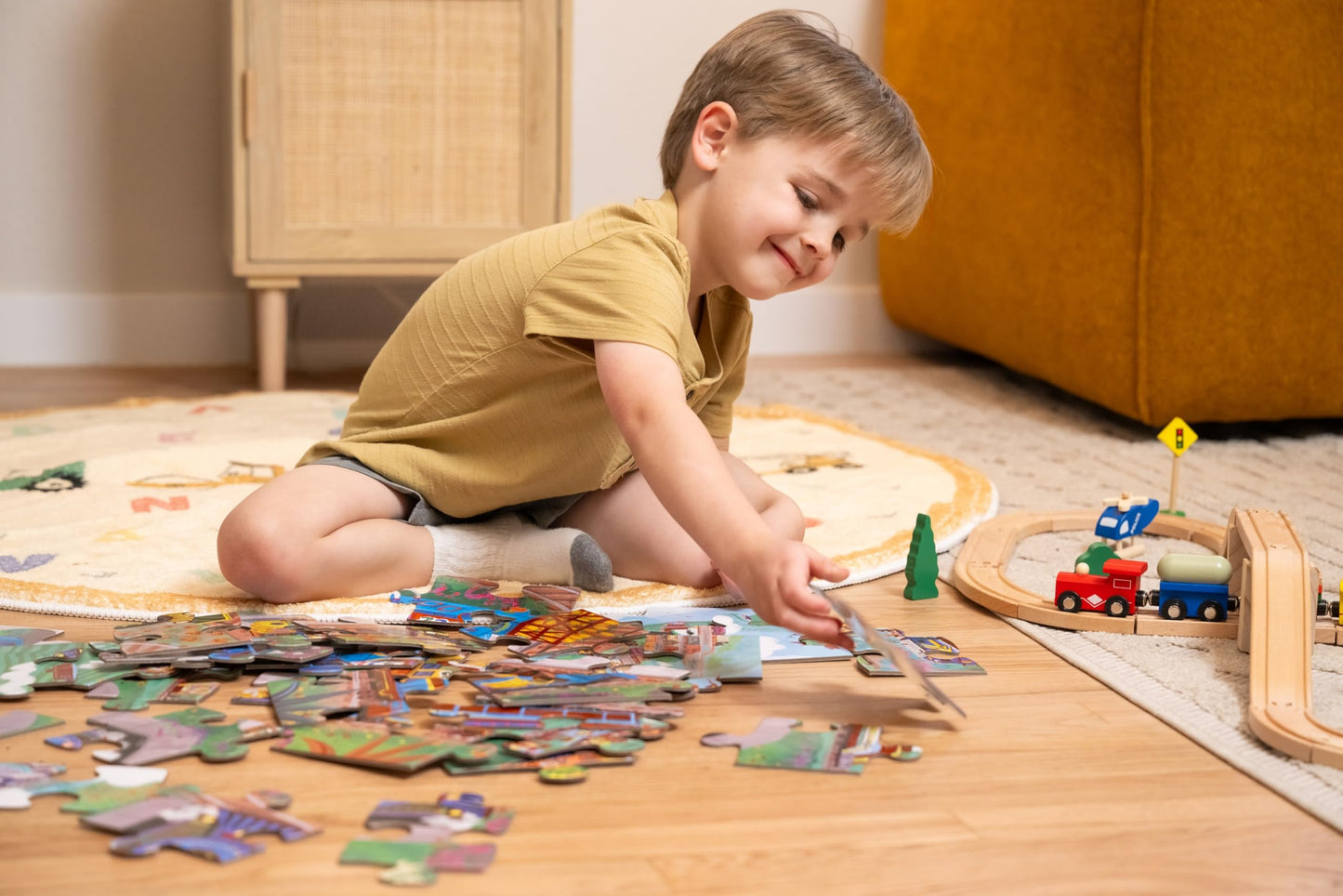 Crocodile Creek Above + Below 48-Piece Jigsaw Floor Puzzle - Fun Floor Puzzles for Kids Ages 4-8 - Vehicles - 27 x 20 inches Finished