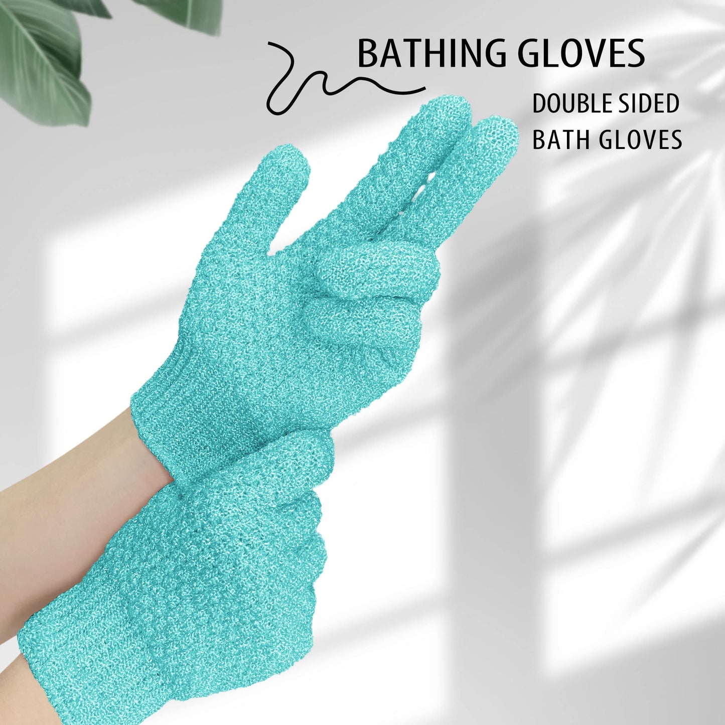 Evridwear Exfoliating Gloves for Shower, 100% Nylon Thick Soft Medium Heavy Bathing Gloves Dead Skin Remover Body Scrubber Smooth Skin with Hang Loop