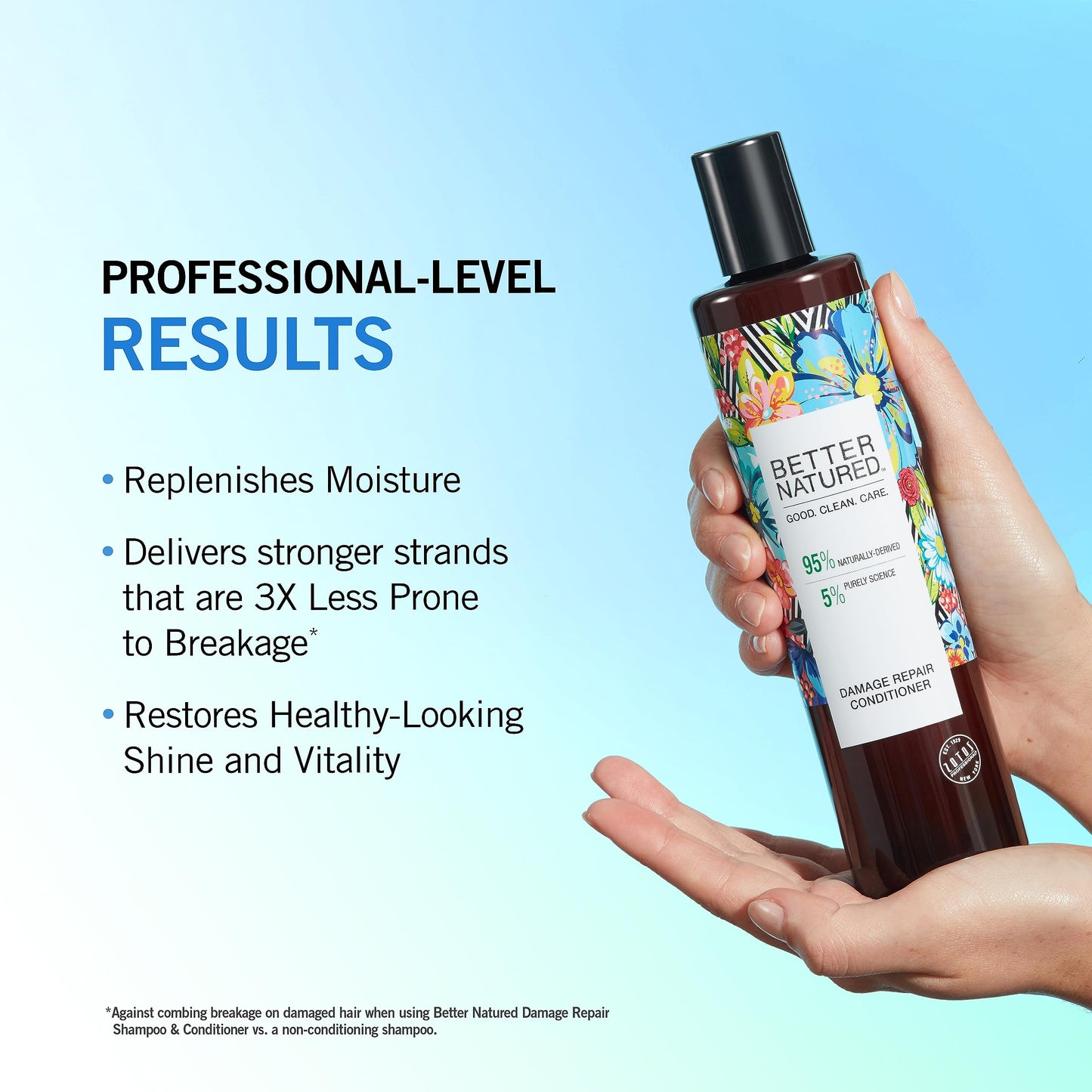 Better Natured Damage Repair Conditioner for Dry & Damaged Hair, Hydrating Formula with 95% Naturally-Derived Ingredients, Vegan, Paraben Free, 10.1