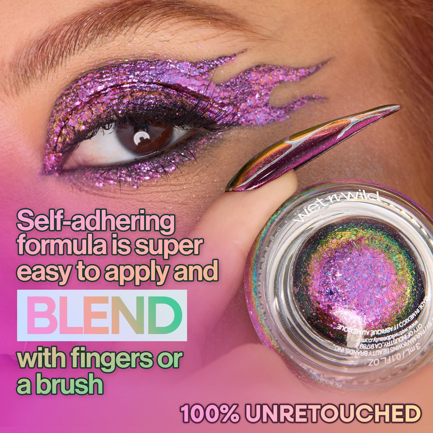 wet n wild Chameleon Chrome Eyeshadow Foil, Multi-Chromatic Light-Reflecting Pigments, Self-Adhering & High-Impact Color, Long-Lasting & Blendable