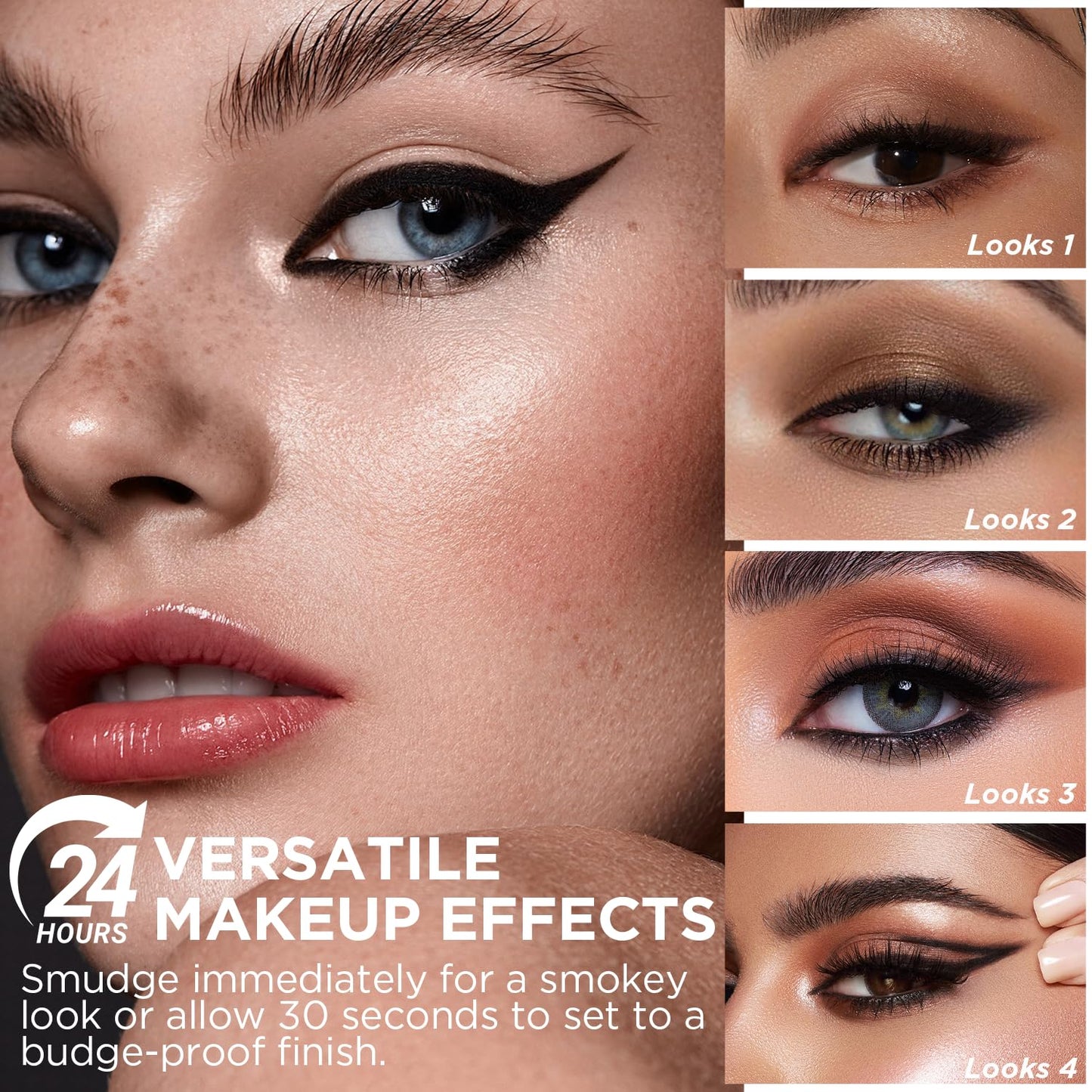 Lord & Berry SMUDGEPROOF Eye Liner - Soft & Creamy VEGAN Formula, Long Lasting Morning to Night Waterproof Eyeliner Pencil, Easy to Use Eye Makeup