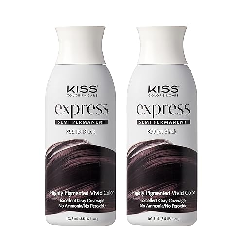 Kiss Express Color #K99 Semi- Permanent Jet Black 3.5 Ounce (Pack of 2)