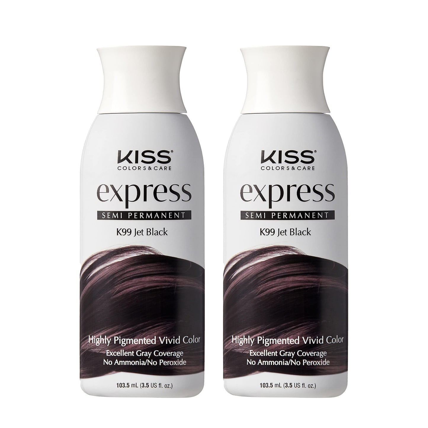 Kiss Express Color #K99 Semi- Permanent Jet Black 3.5 Ounce (Pack of 2)