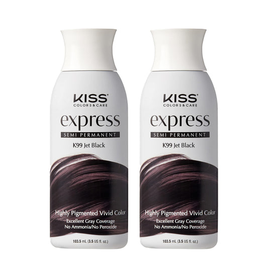 Kiss Express Color #K99 Semi- Permanent Jet Black 3.5 Ounce (Pack of 2)