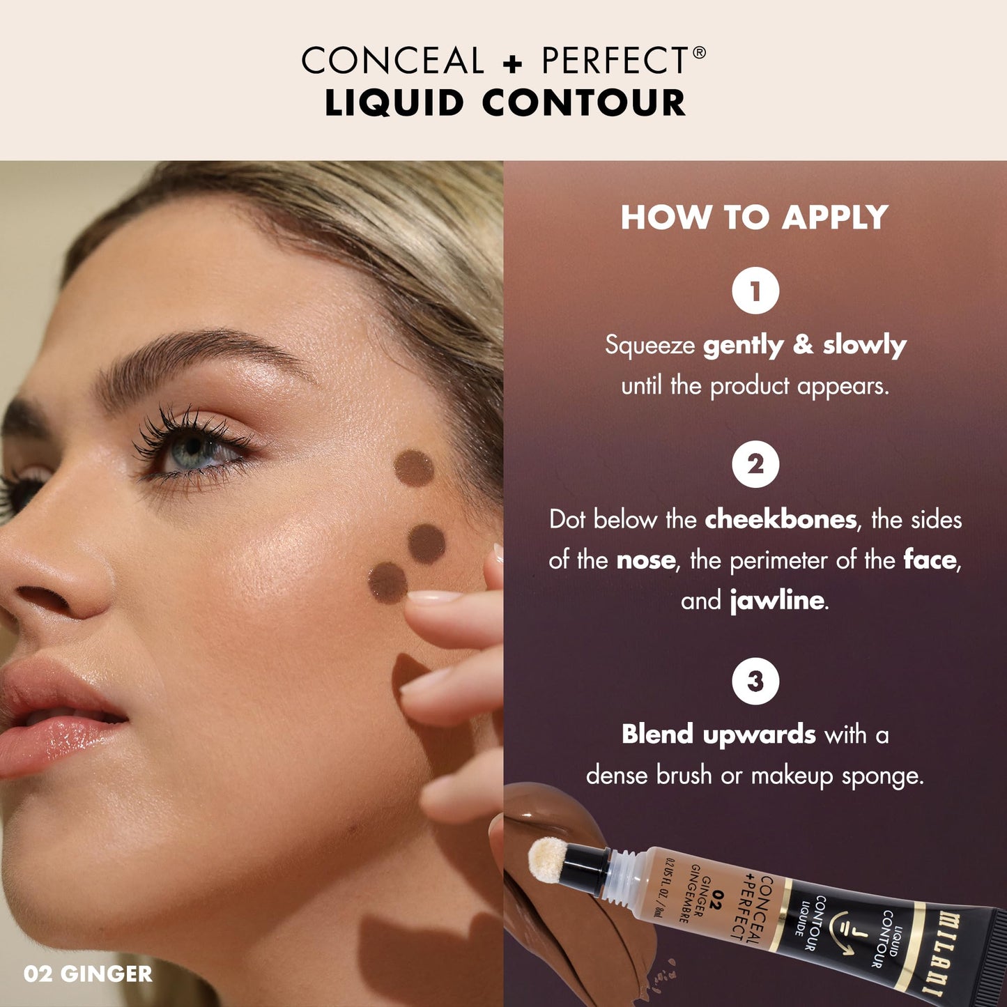 Milani Conceal + Perfect Liquid Contour for Added Definition, Face Lift Collection - Toffee