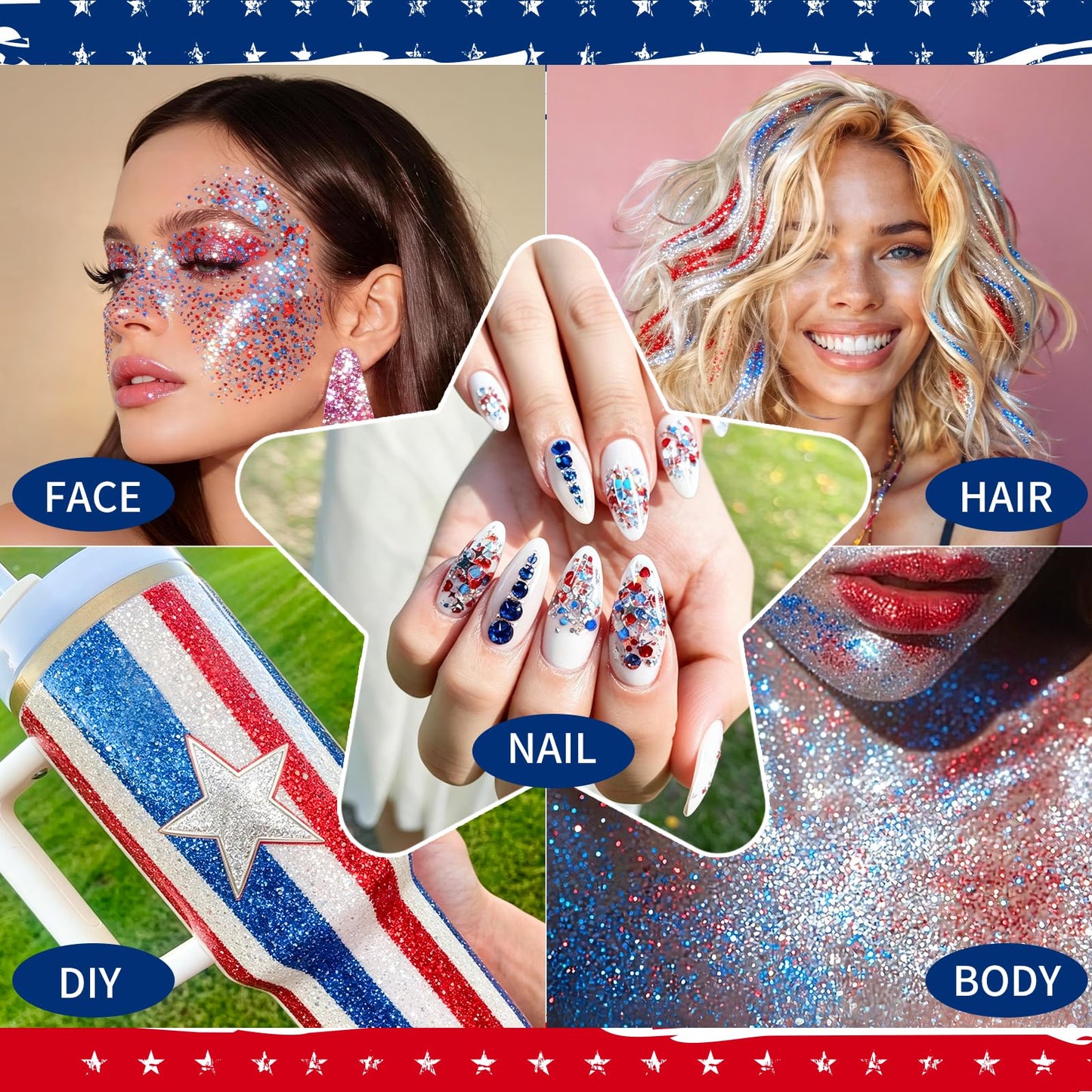 AROIC 14 Pcs Body Glitter - 7 Colors Mermaid Fairy Sparkle Makeup, Face & Hair Glitter Gel for Women Match with Mermaid Costume, Concerts Rave Beauty and Personal Care AROIC