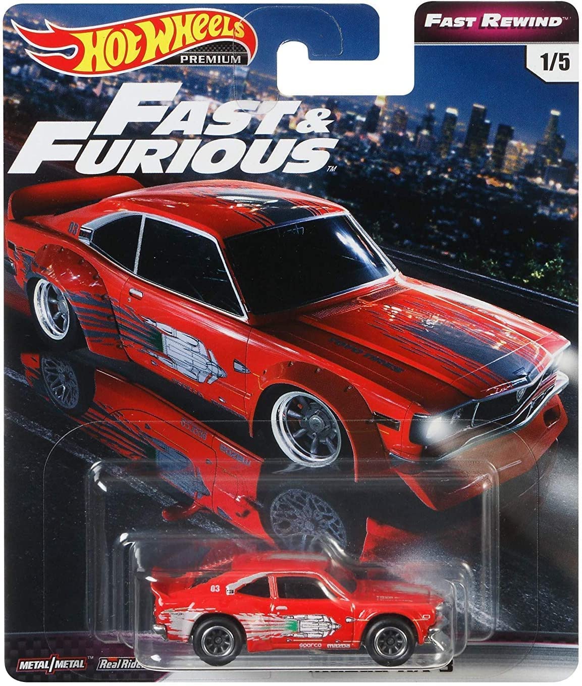 Hot Wheels Fast Rewind Fast & Furious Mazda RX 3 1/5, red