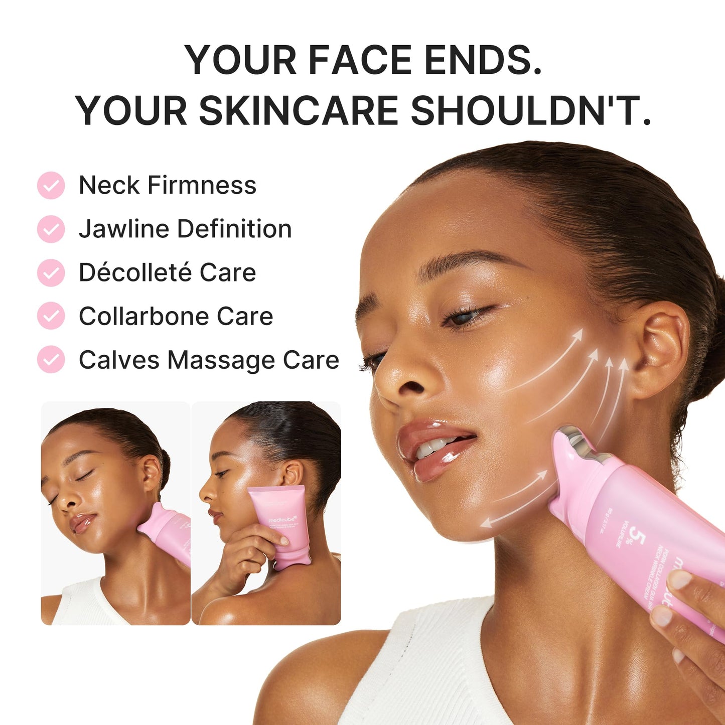 medicube PDRN Collagen Gua Sha Neck Wrinkle Cream | Built-In Gua Sha Massager with Volufiline 5% | Firming, Contour Care for the Look of Fine Lines Beauty and Personal Care medicube