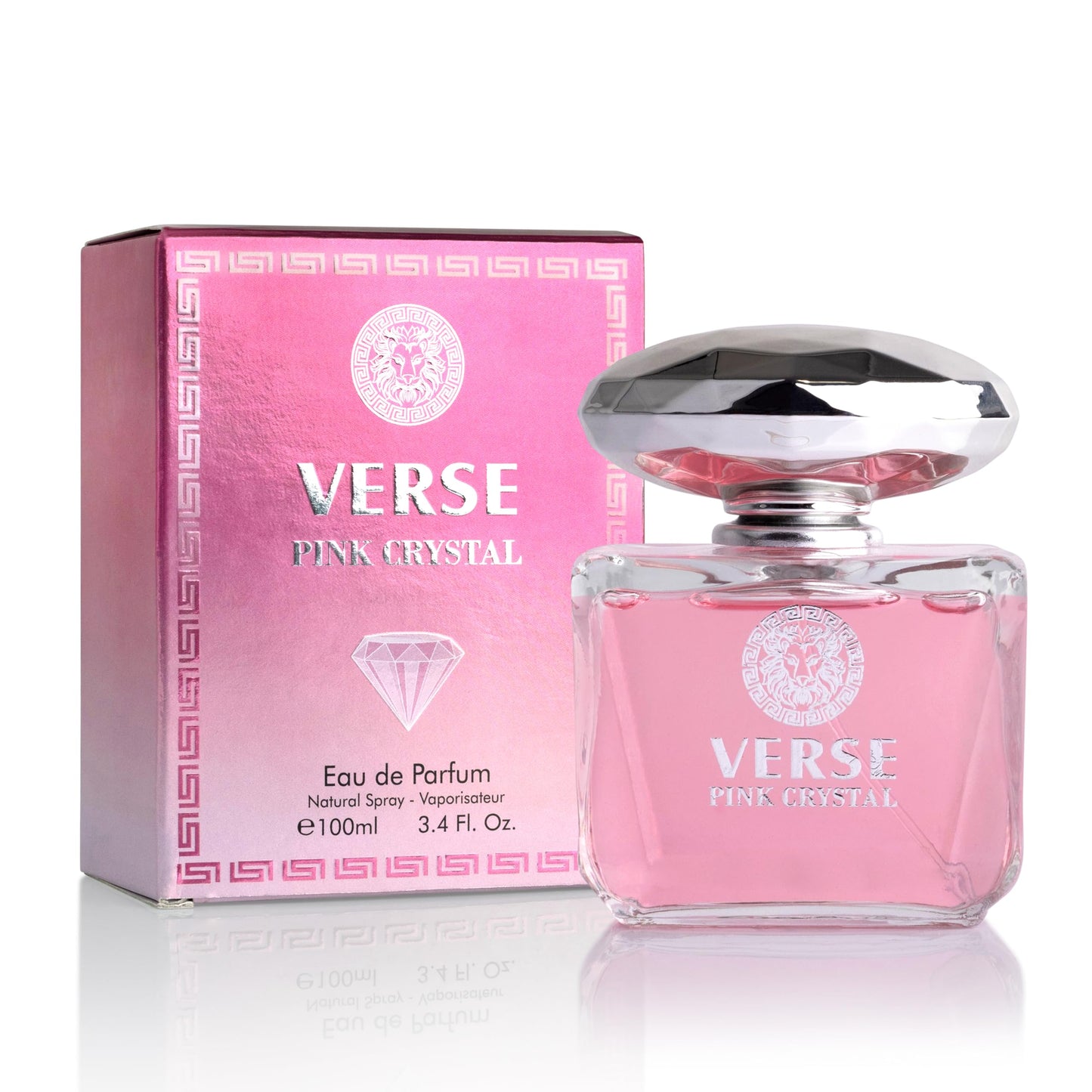 Verse Pink Crystal Eau De Parfum for Woman - Top Notes of Pomegranate, Yuzu & Iced Accord - Base Notes of Peony, Lotus, Magnolia, Amber, Musk