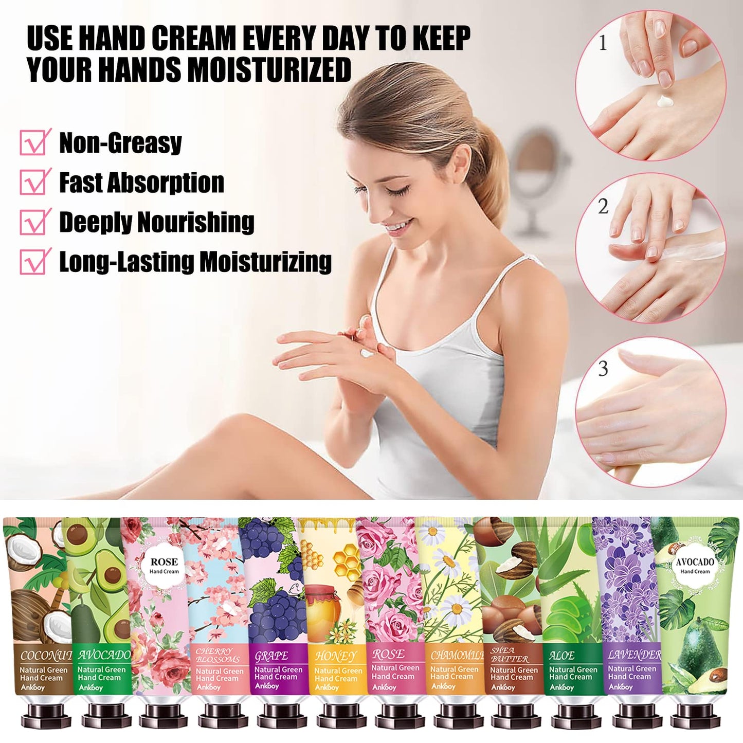 INALIER 38 Pack Hand Cream Bulk Christmas Gifts for Women, Stocking Stuffers for Women, Teen Girls, Coworkers & Teachers, Nurses Gifts, Hand Cream