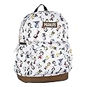 INTIMO Peanuts Snoopy Charlie Brown Sally Linus Cute School Travel Backpack With Faux Leather Bottom