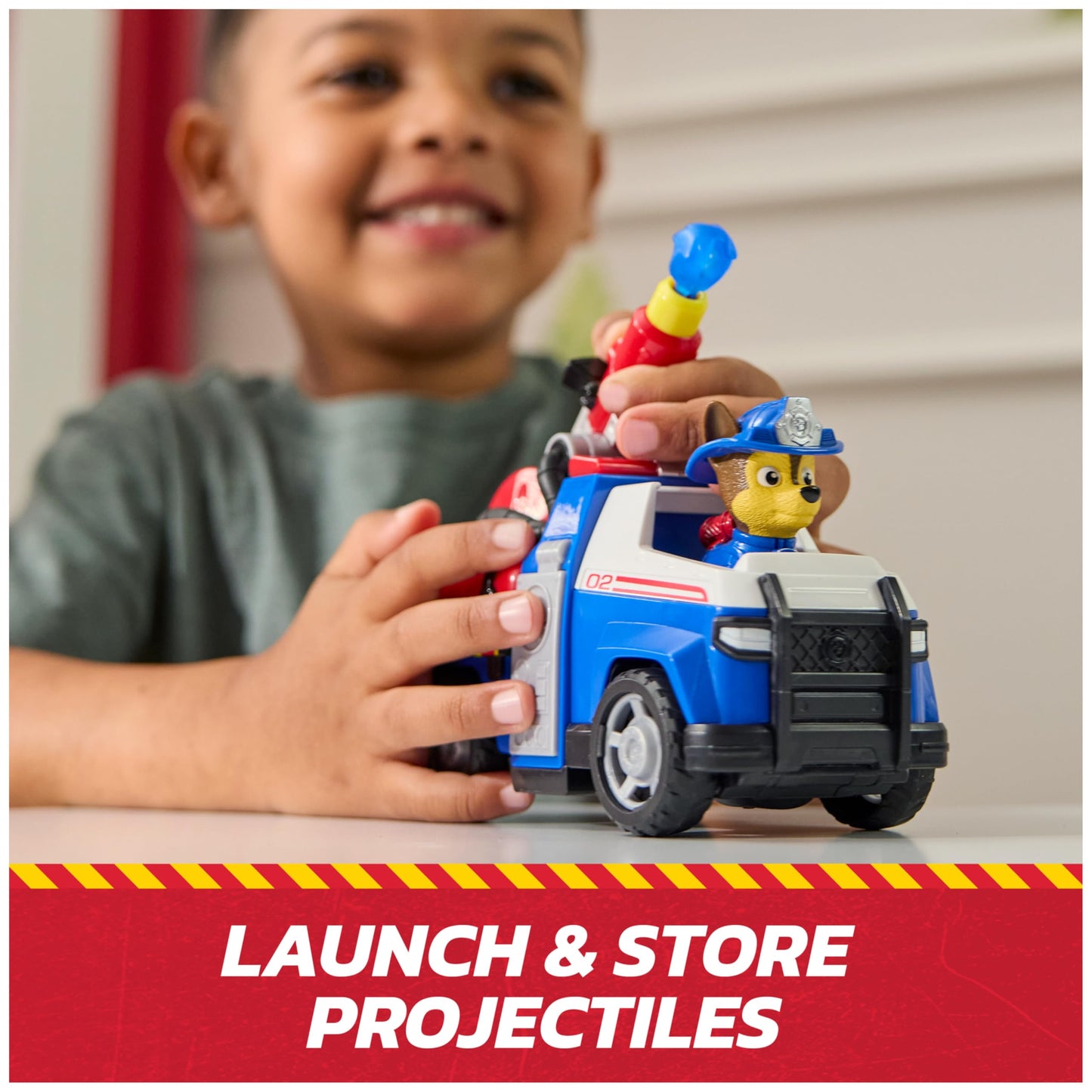 Paw Patrol Fire Rescue: Chase Rescue Fire Cruiser with Action Figure, Projectile Launcher, and Toy Truck, Kids Toys for Boys & Girls Ages 3 and Up