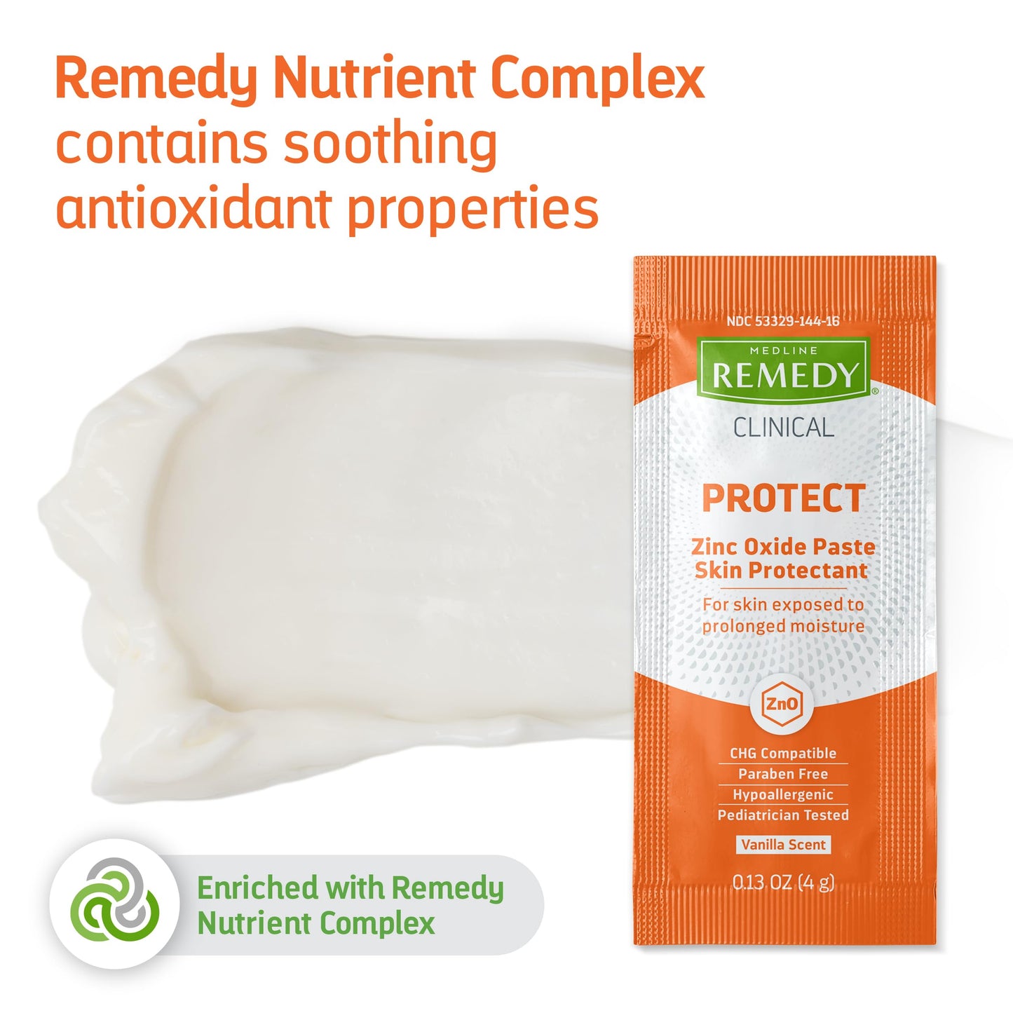 Medline Remedy Phytoplex Z-Guard Skin Protectant Paste, o.13 Ounce, 144 Count