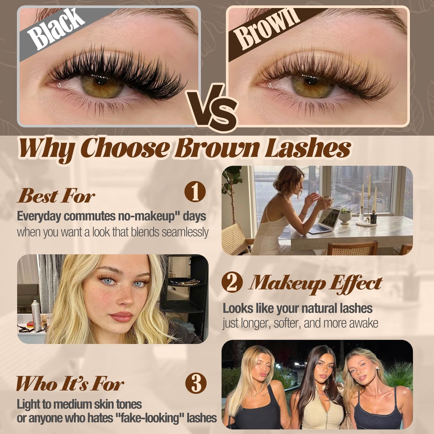 Brown Lash Clusters Wispy Eyelash Clusters Natural Cluster Eyelash Extensions C Curly Lashes Clusters Dark Brown Individual Lashes by Lanflower Beauty and Personal Care LANFLOWER