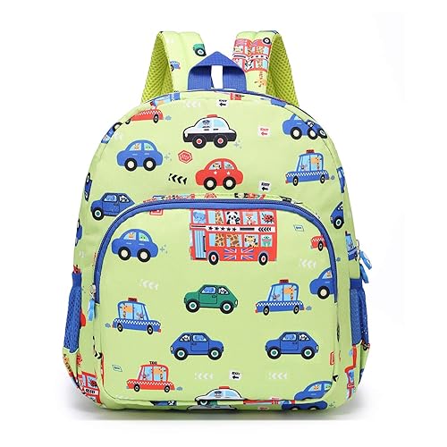 willikiva Little Childrens Toddler Bags Cute Bus kids Backpack for Kids Boys and Girls to Travel School Backpack (Green)