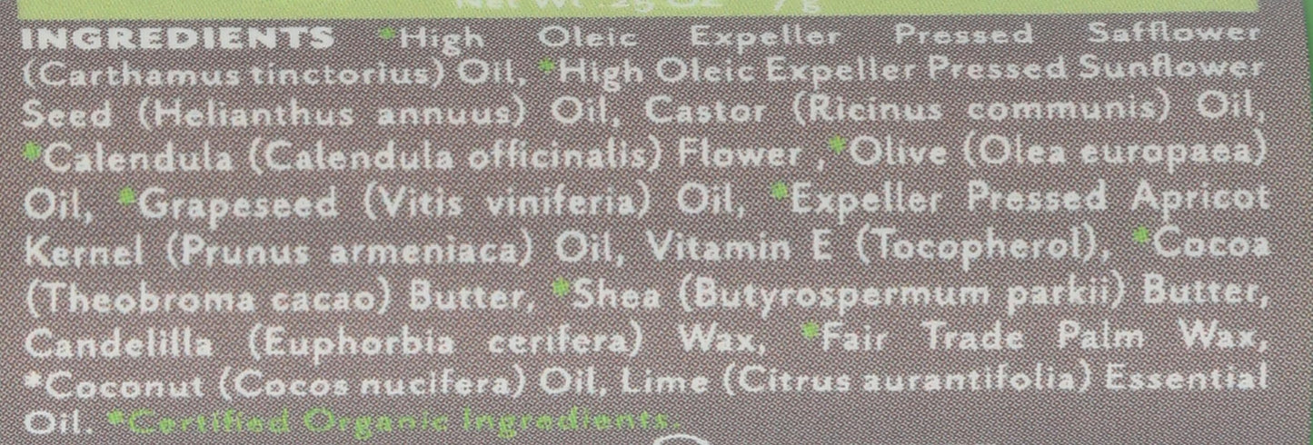 Soothing Touch Lip Balm, Organic Coconut Lime, .25 Ounce