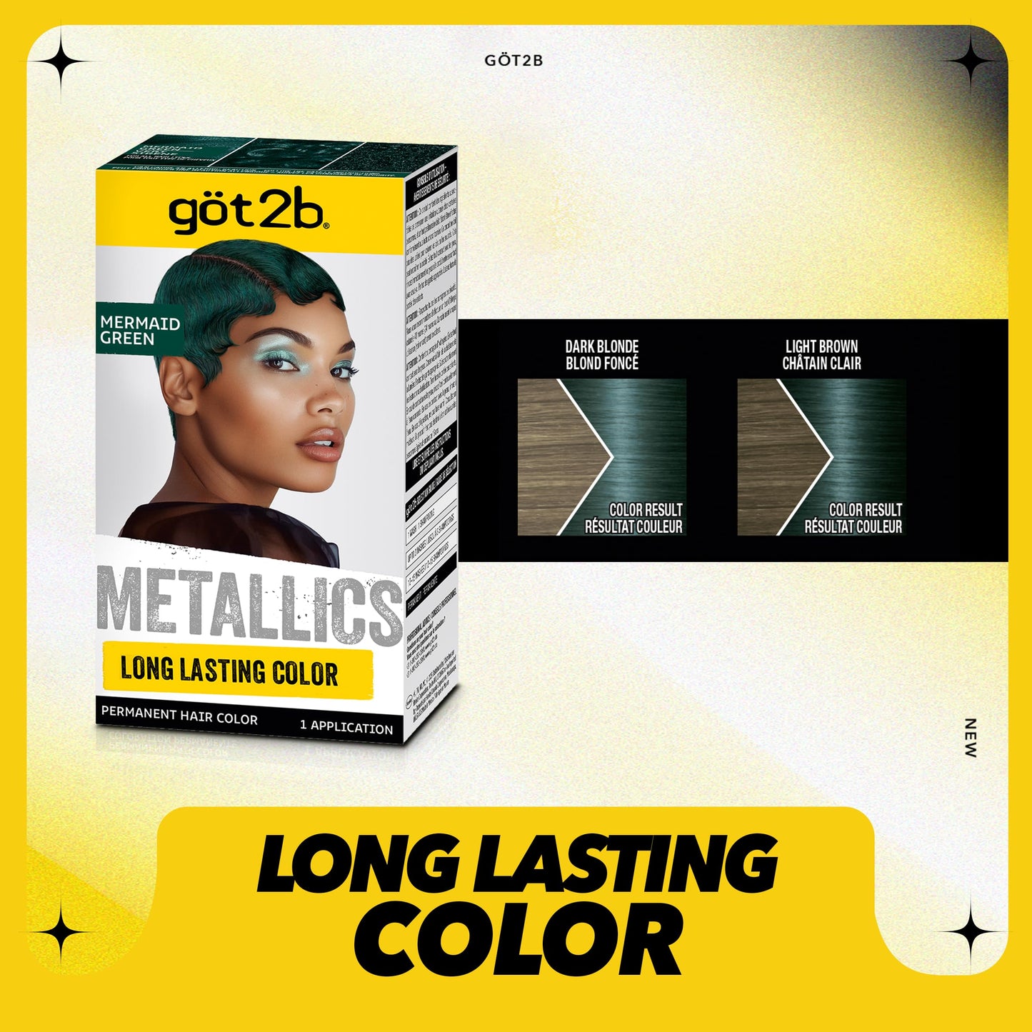 Got2b Metallics Permanent Hair Color, M77 Mermaid Green