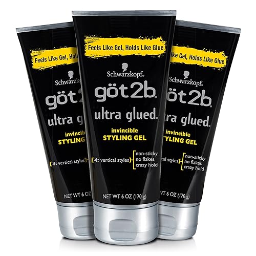 Got2b Ultra Glued Invincible Styling Hair Gel, 6 oz (Count of 3)