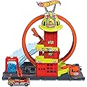 Hot Wheels City with 1 Toy Car, Kid-Powered Elevator, Water-Like Ramp, Track-Play Features, Connects to Other Sets, Fire Station with Super Loop…