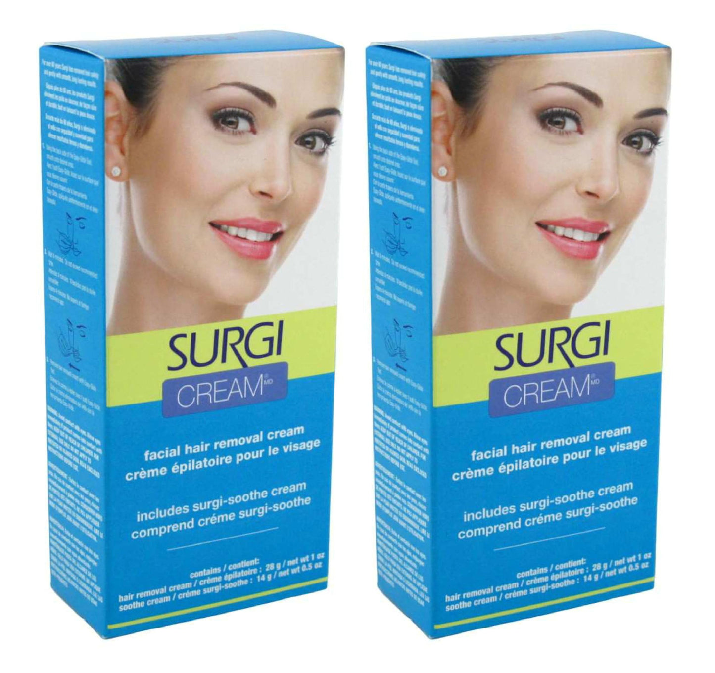 Surgi Cream Hair Remover Face 1 Ounce Fresh Scent (29ml) (2 Pack)