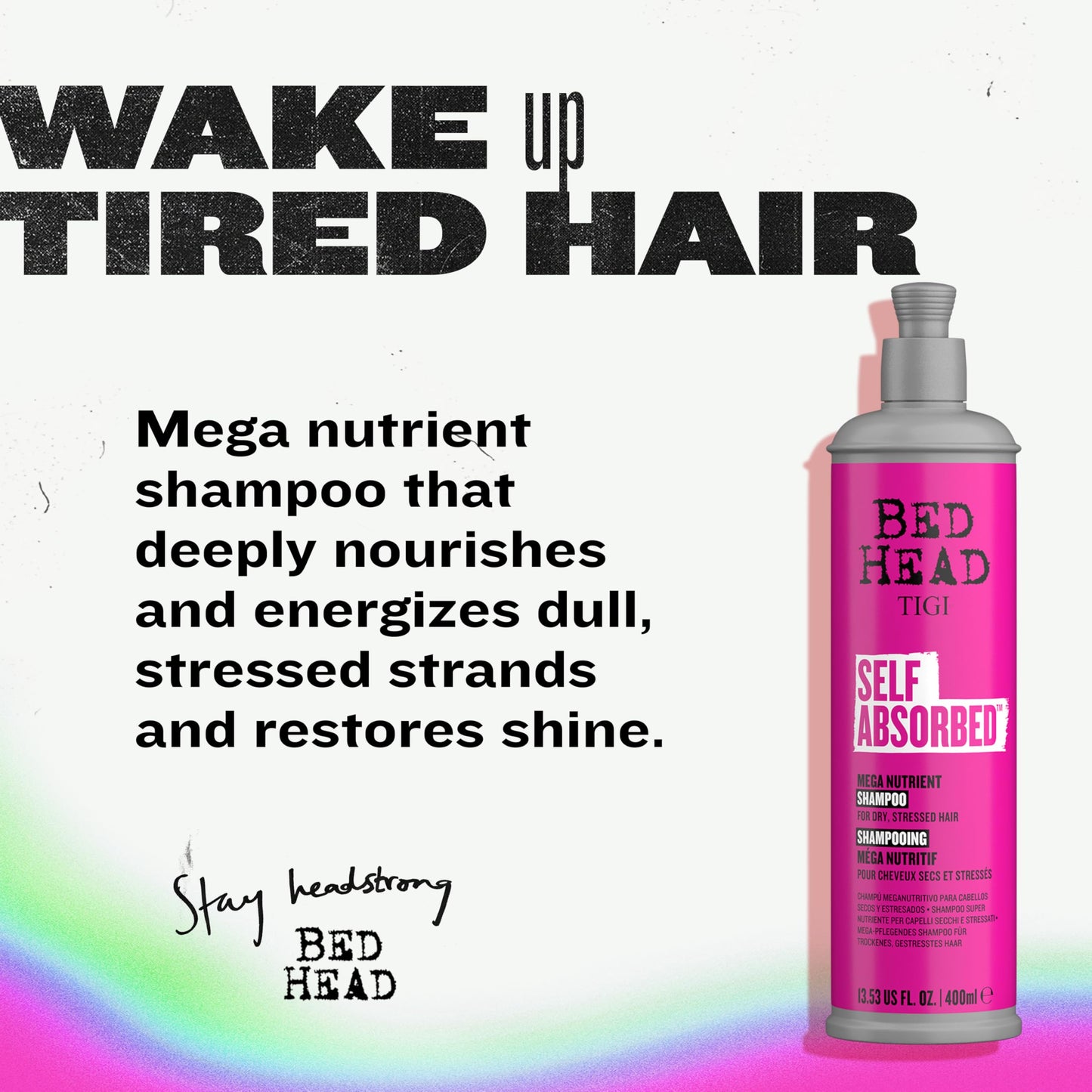 Bed Head by TIGI Frizz Control Shampoo and Conditioner Set for Dry Hair, Self Absorbed Nourishing Hair Care to Visibly Repair and Strengthen Hair From