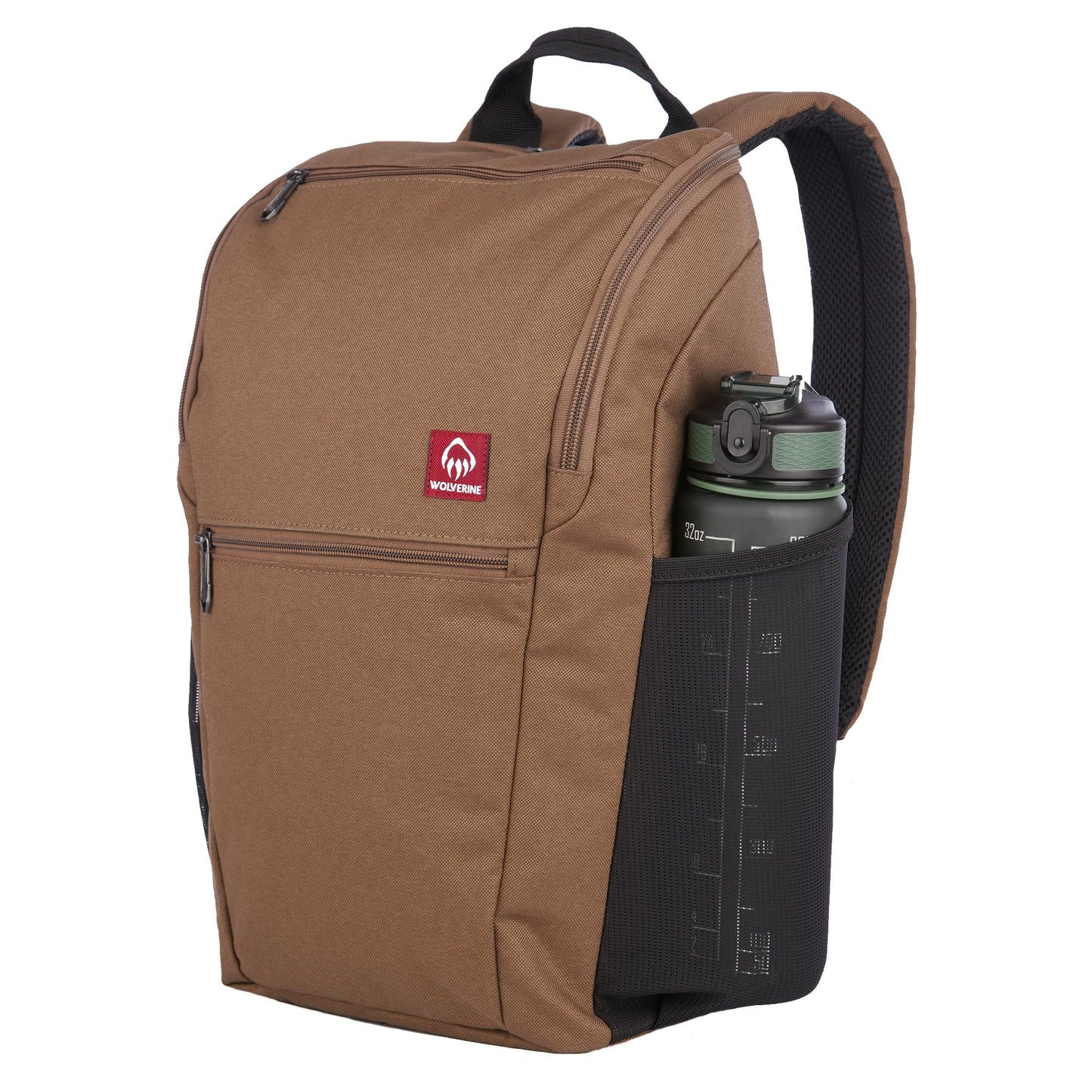 WOLVERINE Lightweight | Water Resistant | Rugged | Laptop Backpack for Travel or Work, Top Loader-Chestnut, 25L