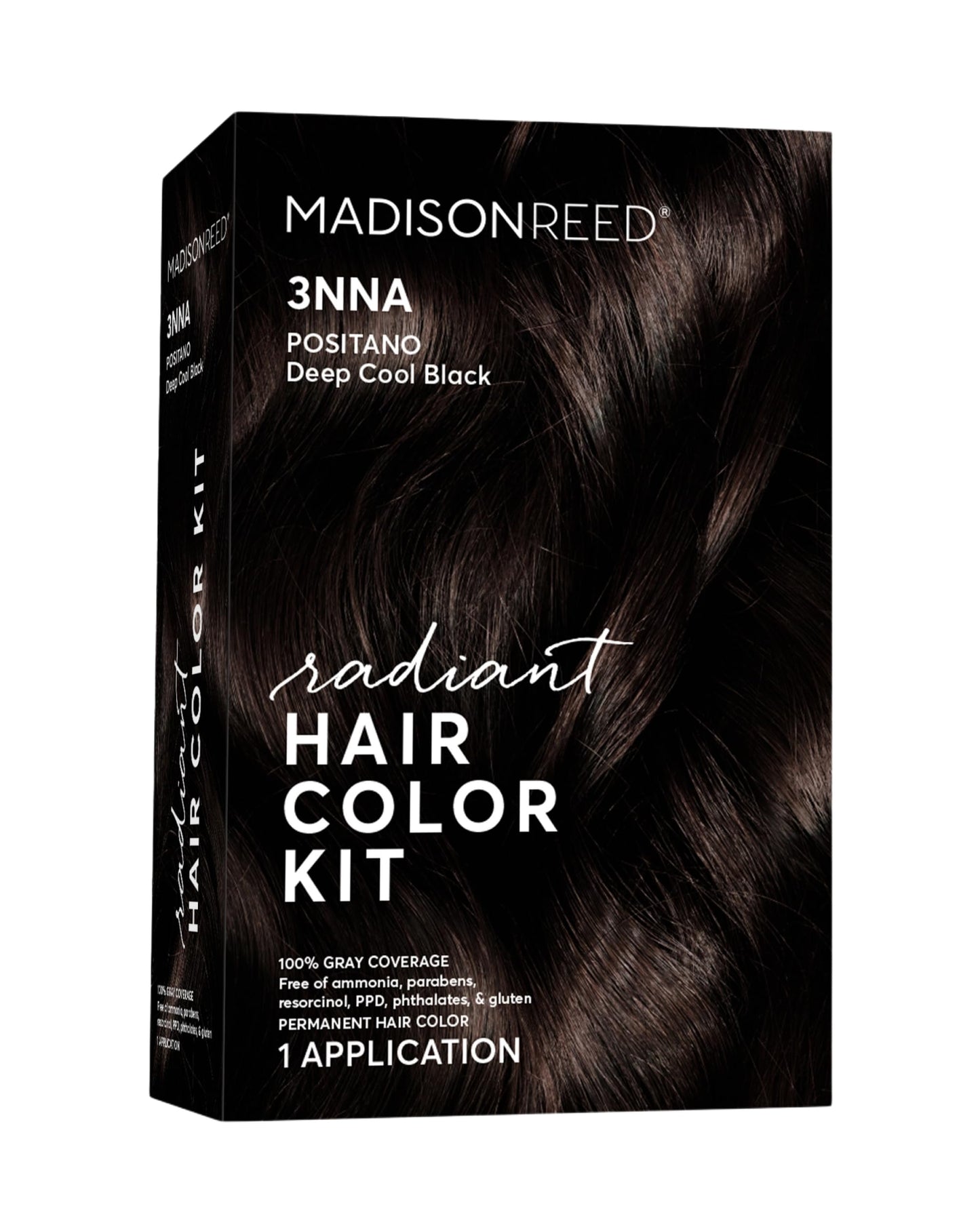 Madison Reed Radiant Hair Color Kit - 3NNA Cool Black-Brown with Ash Undertones (Positano Black), Dimensional Gray Hair Blending Permanent Hair Dye