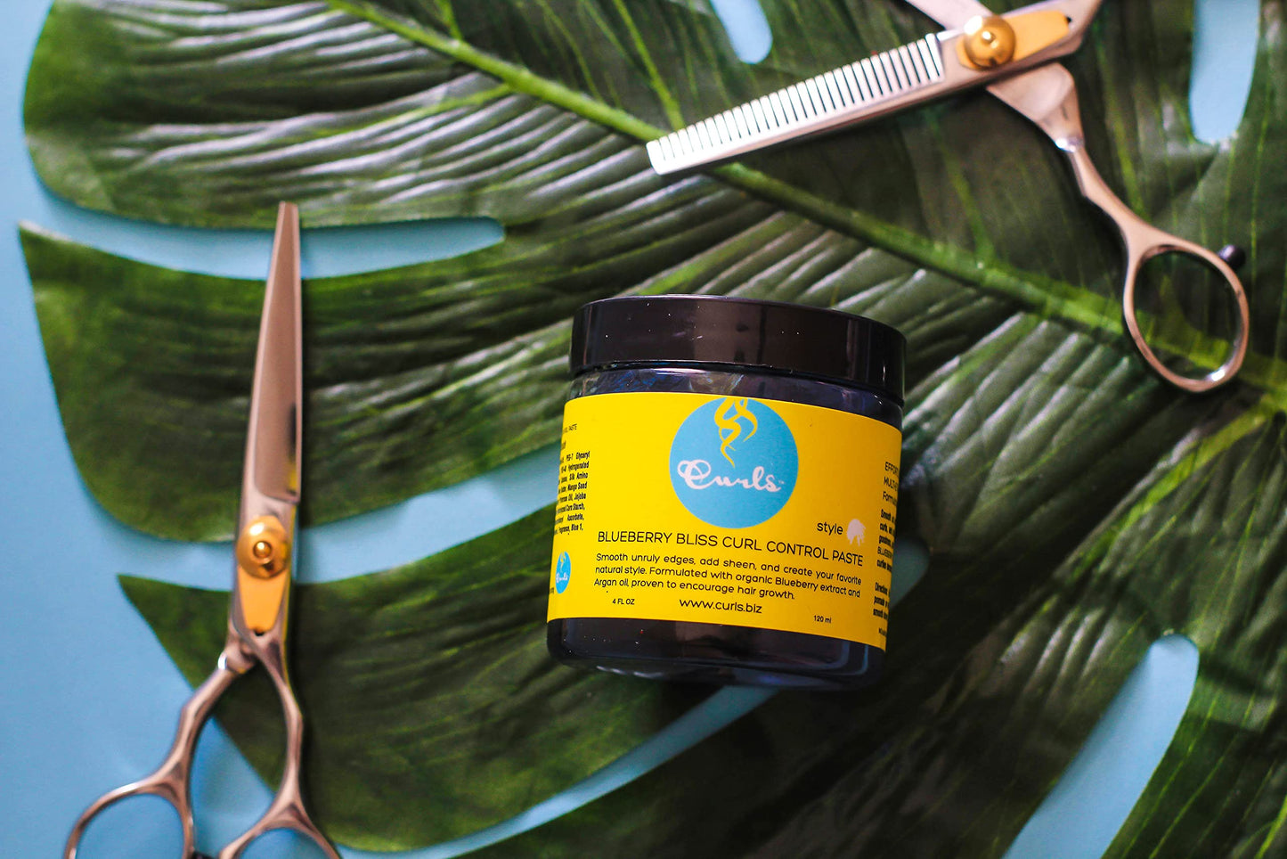 Curls Blueberry Bliss Control Paste - 4 fl oz, For Wavy, Curly, and Coily Hair Types, Smoothes Out and Slicks Down Edges, Tames Frizz & Adds Sheen