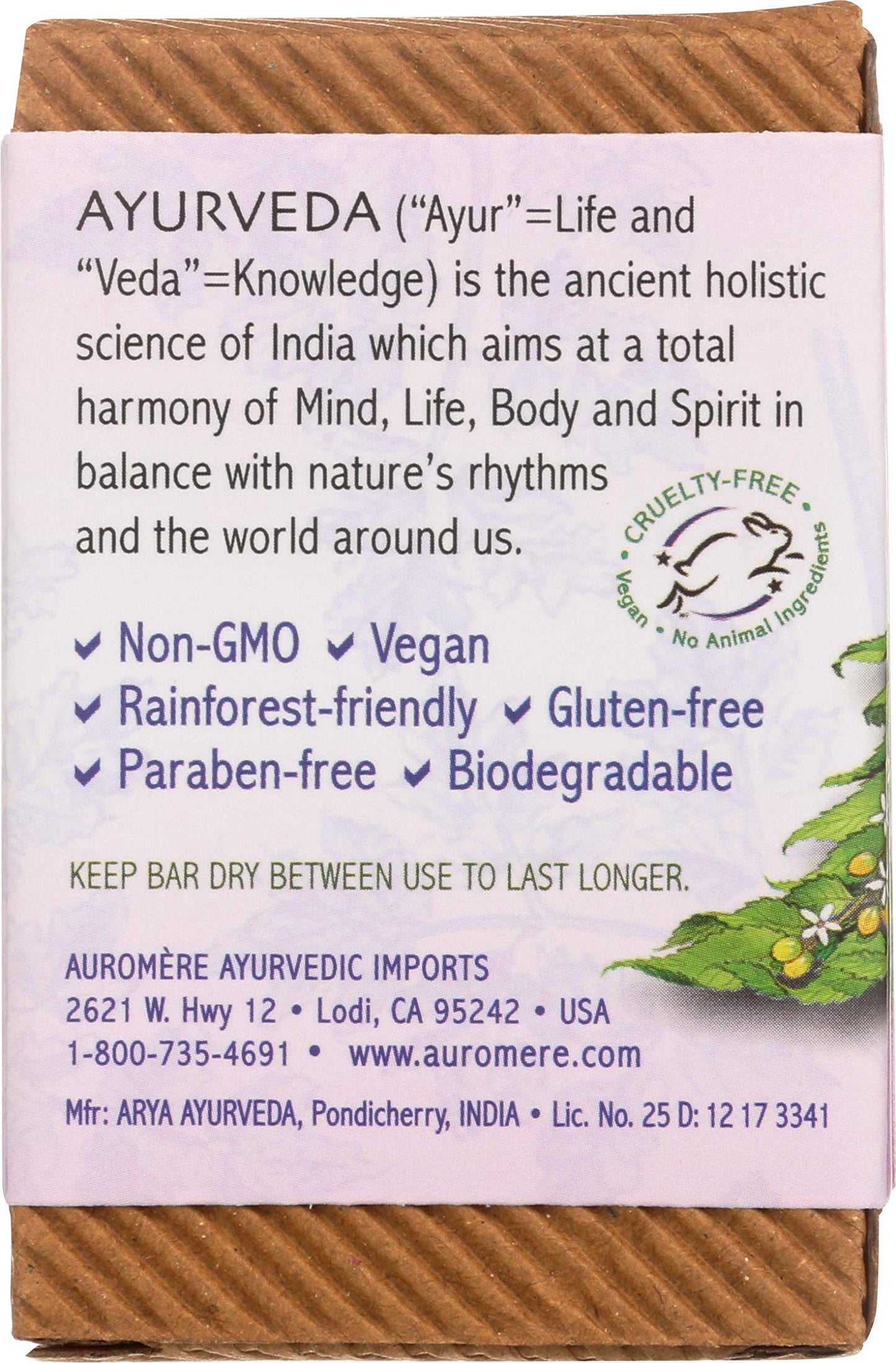 Auromere Ayurvedic Bar Soap, Himalayan Rose - Eco Friendly, Handmade, Vegan, Cruelty Free, Natural, Non GMO (2.75 oz), 3 pack
