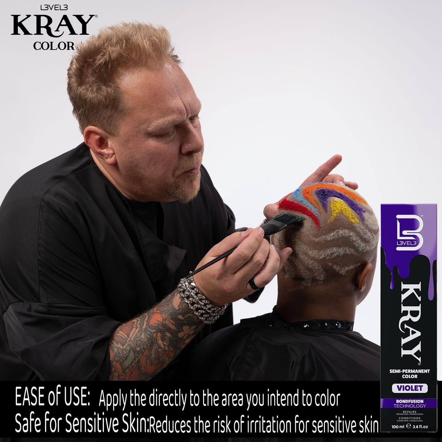 L3 - Level 3 Kray Semi Permanent Hair Color - Semi Permanent Hair Dye with Aloe Vera - Violet Beauty & Personal Care L3