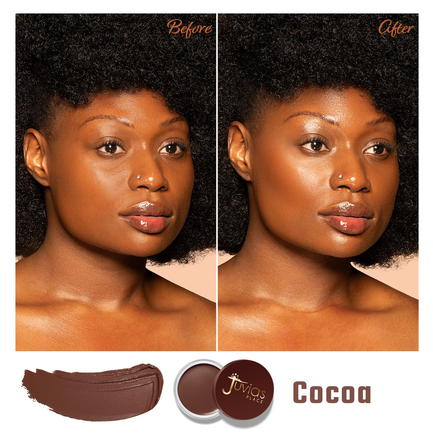 Juvia's Place Bronzed Cream Bronzer - Cocoa - Smooth Cream Bronzer Pot for Sun-Kissed Glow & Warmth, Buildable & Blendable Makeup Contour