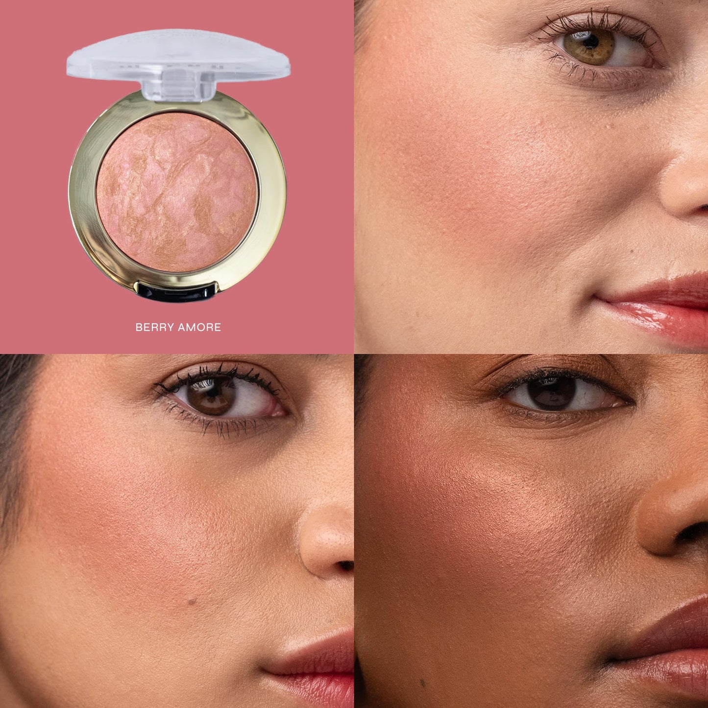 Milani Baked Blush, Updated Powder Blush for Cheeks, Cruelty Free Makeup - Shape, Contour & Highlight Face for a Shimmery or Matte Finish - Berry