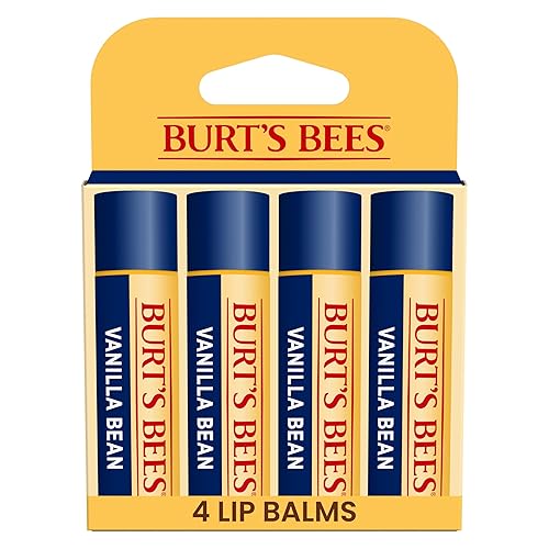 Burt's Bees 100% Natural Moisturizing Lip Balm, Vanilla Bean - 4 Tubes