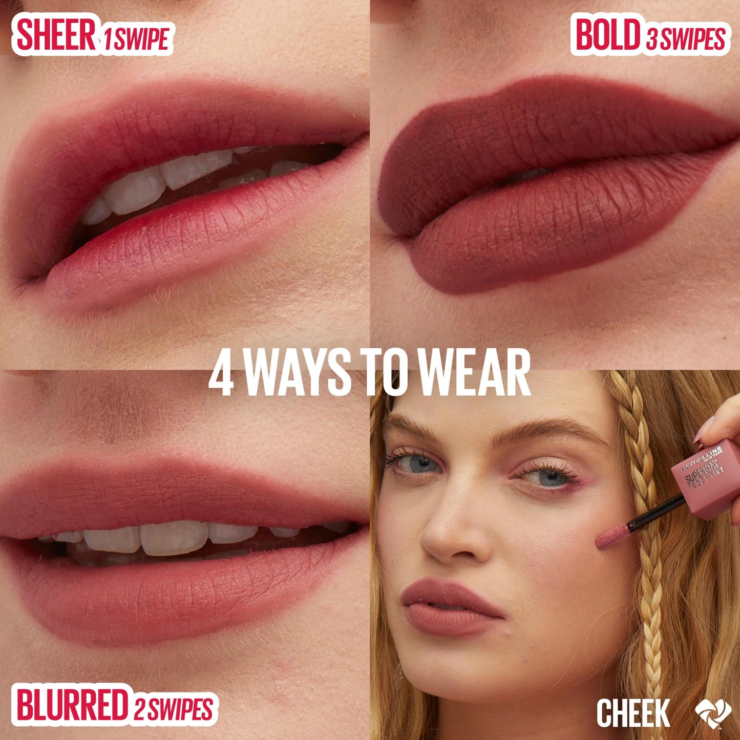 MAYBELLINE Super Stay Teddy Lip Tint, Long Lasting Matte Lipstick for Up To 12HR Wear, Coffee Date, 1 Count
