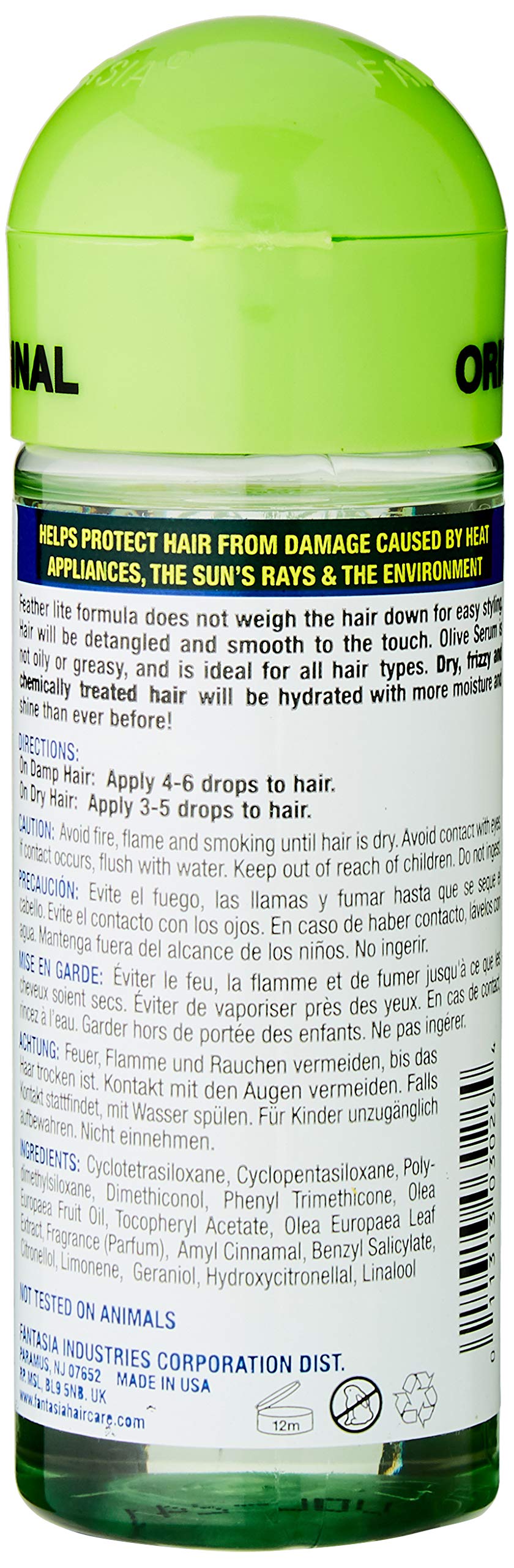 Fantasia Hair Polisher Olive Serum, 2 Oz, 2 Ounce