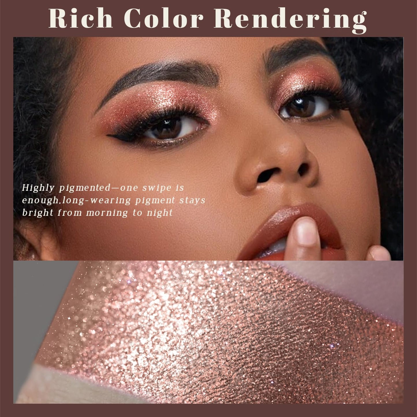 Noerrors Duochrome Champagne Pink Silver Glitter Eyeshadow Palette, Holographic Multichrome Rich Color Shimmer Metallic Eye Shadow, Color Shift Beauty and Personal Care Noerrors