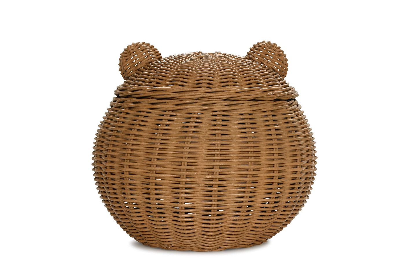G6 COLLECTION Bear Rattan Storage Basket With Lid Decorative Bin Home Decor Hand Woven Shelf Organizer Cute Handmade Handcrafted Gift Art Decoration…