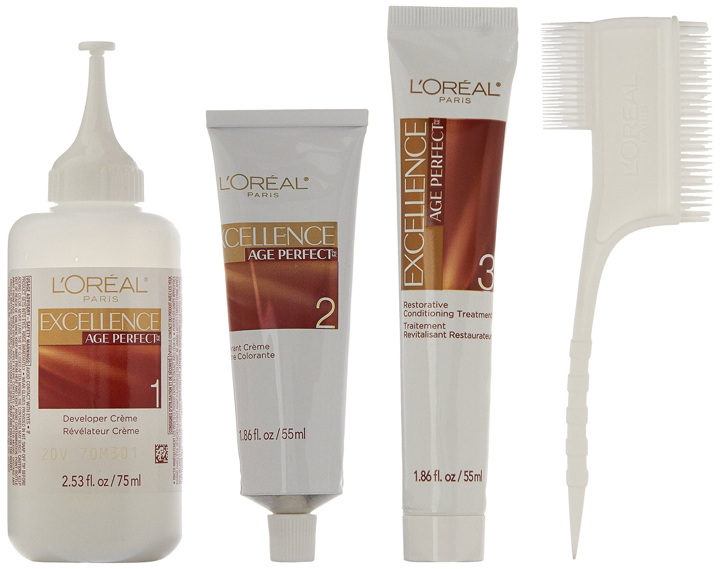 L'Oreal Paris Excellence Age Perfect Layered Tone Flattering Color, 8N Medium Natural Blonde Set (Packaging May Vary)