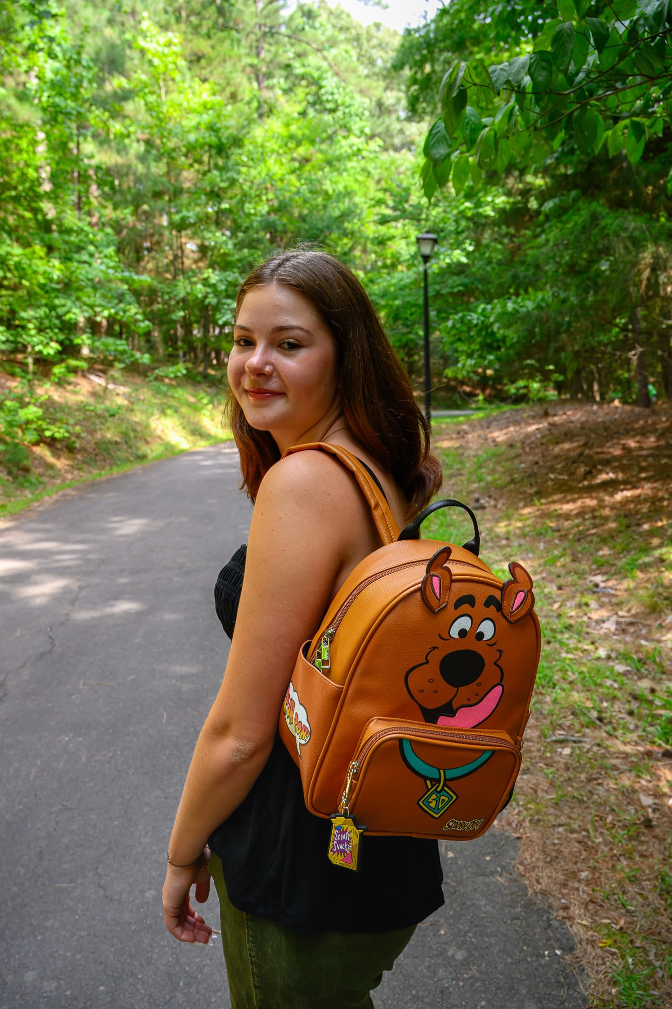 AI ACCESSORY INNOVATIONS Scooby Doo Big Face Cospaly Mini Backpack Purse with Mystery Machine Card Holder