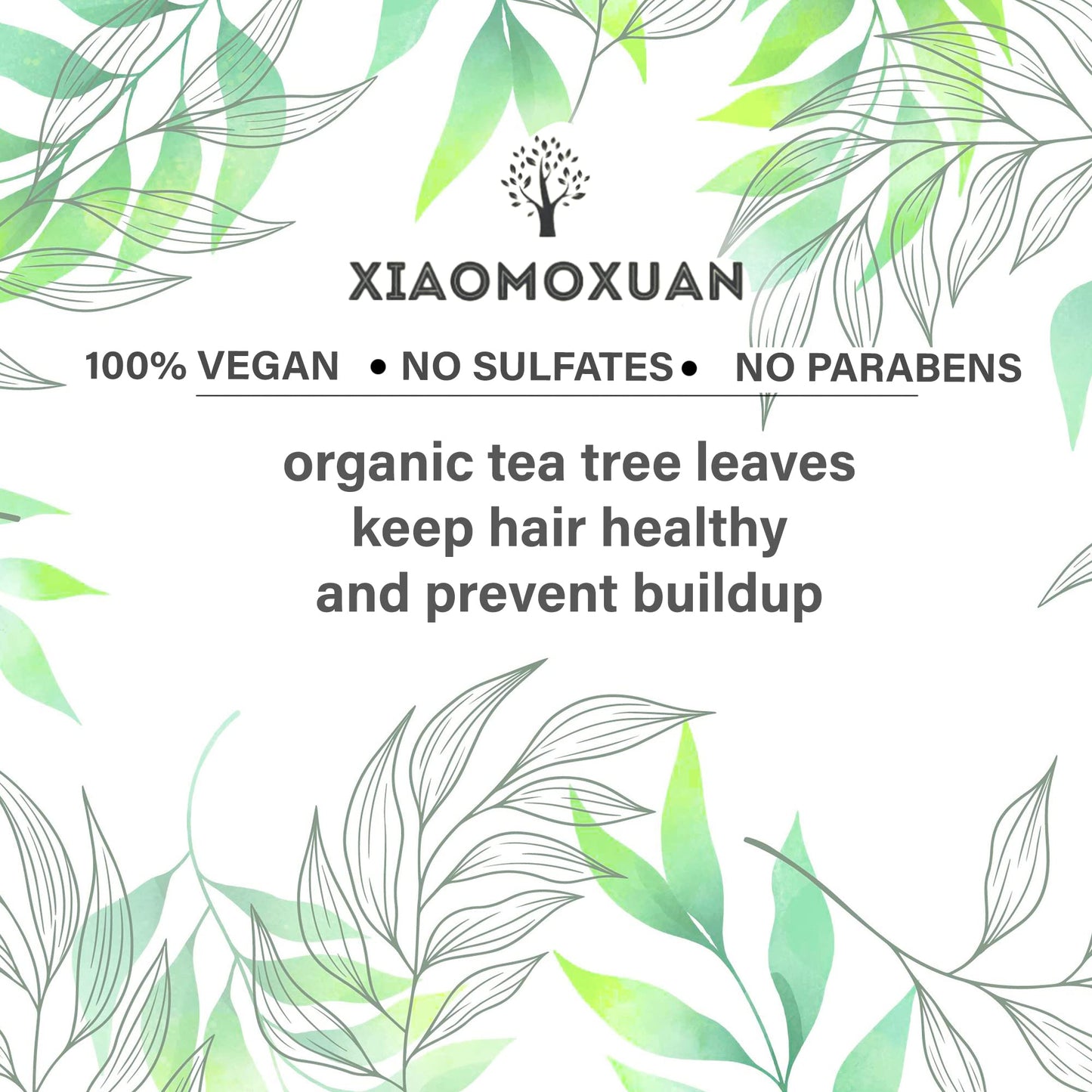 Xiaomoxuan Organic Tea Tree Paraben and Sulfate-Free Shampoo and Conditioner Set - Natural Beauty and Personal Care Products Set - SLS-Free Shampoo