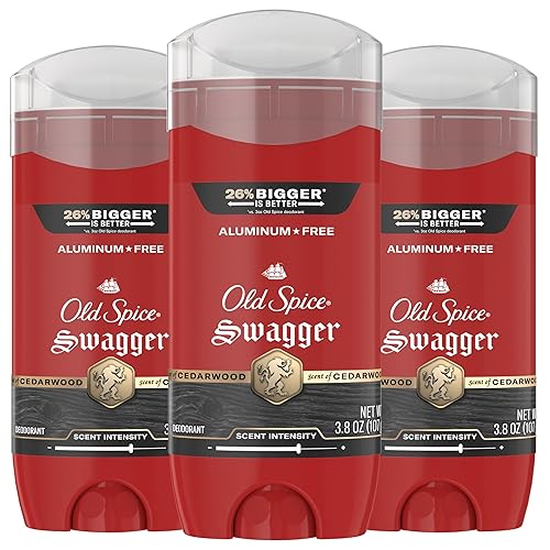 Old Spice Aluminum Free Deodorant for Men, 24/7 Protection to Eliminate Odors, 24/7 Freshness & Lasting Scent, Swagger with Lime & Cedarwood Scent