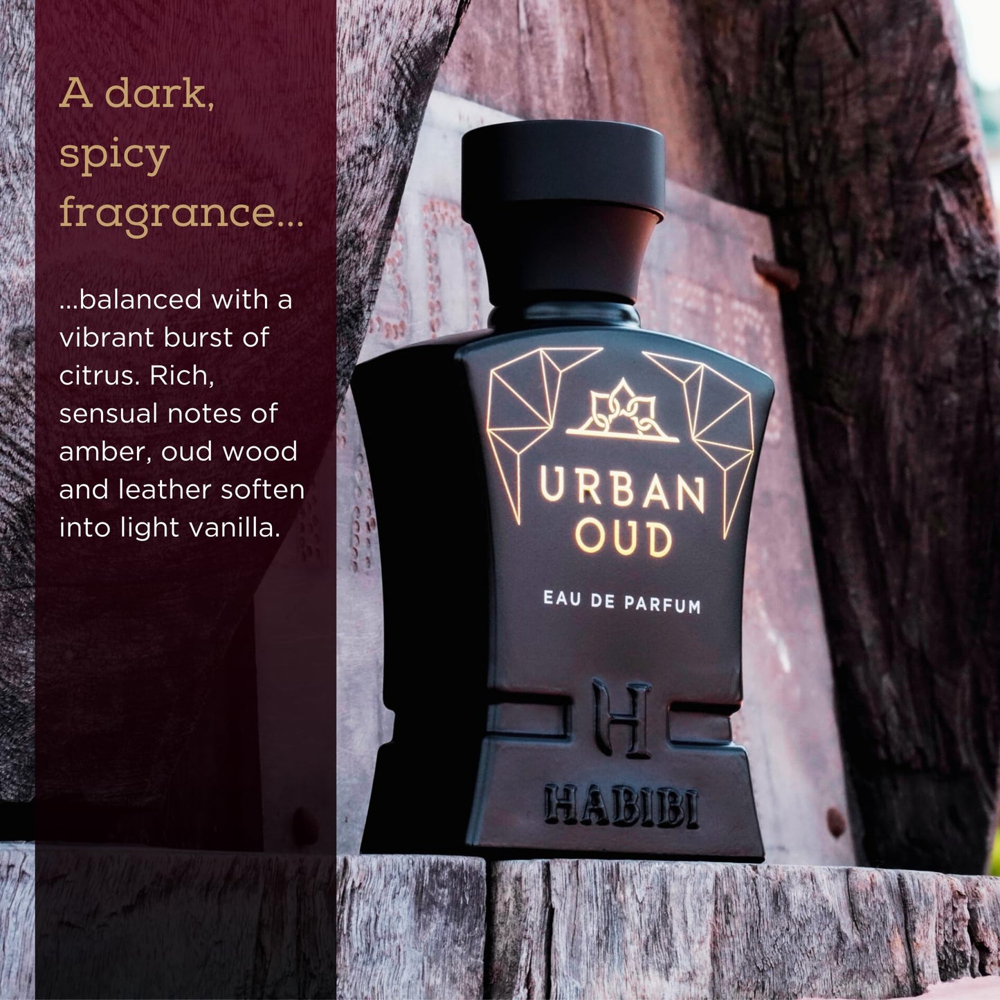 H HABIBI Urban Oud Perfume for Men - 2.5 oz (75ML) Long Lasting Arabian Cologne, Woody Citrus Oud Men Perfume, Luxury Fragrance Gift for Special