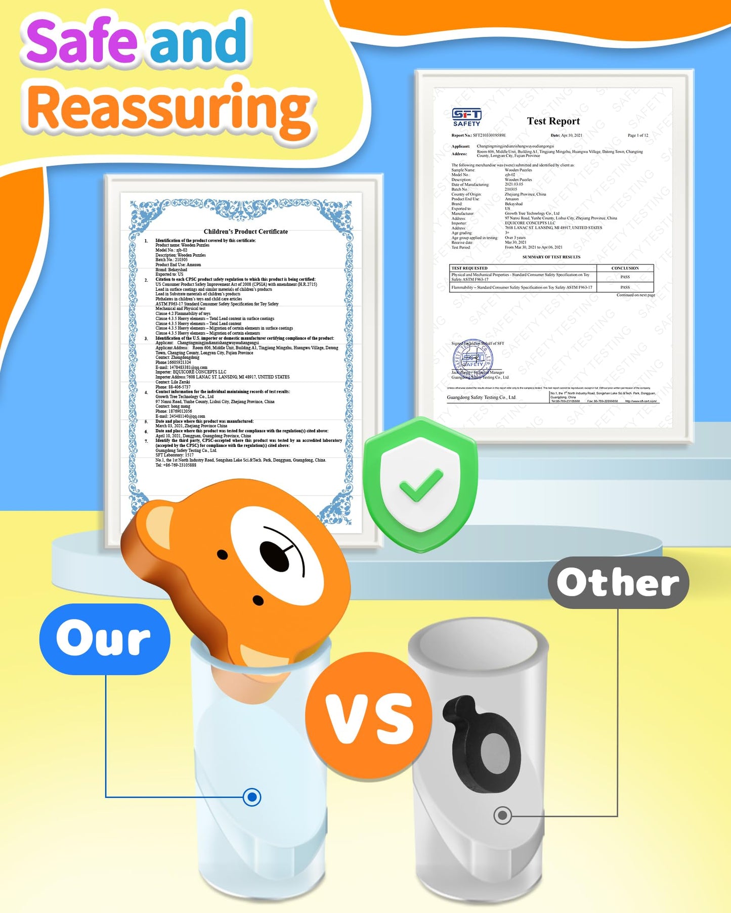 Bekayshad Wooden Animal Puzzles for Toddlers, Montessori Educational Toys for Boys & Girls Ages 1-3, Birthday & Christmas Gift Set