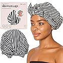 Kitsch Luxury Shower Caps for Women Reusable Waterproof - Large Shower Cap for Women and Men, Non-slip, Quick-dry Hair Cap for Long & Short Hair