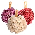 Fishent Shower Sponge Shower Loofah, Body Wash Loofah Sponge Body Scrubber, 3 Pack 60g Large Size Lofas for Shower, Cleaning Loofahs Sponge Body