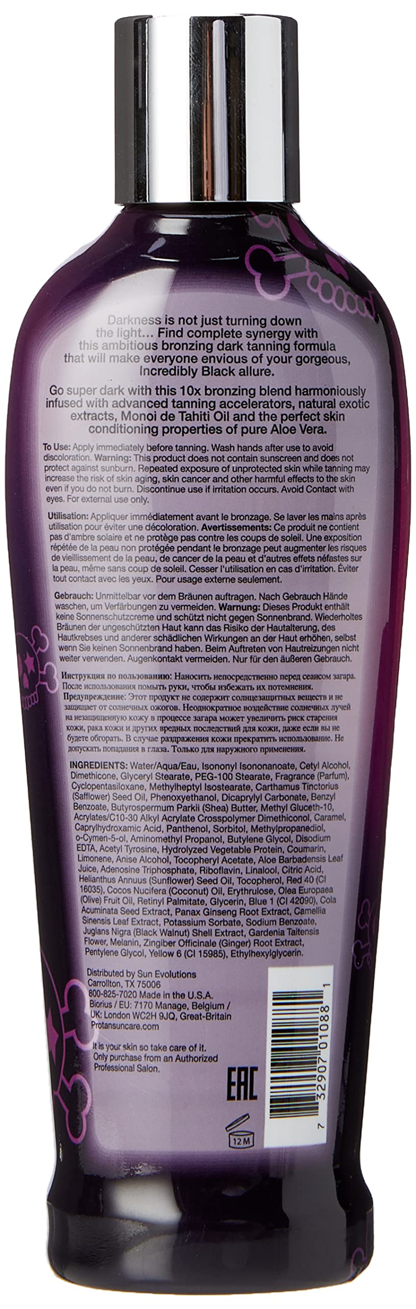 Pro tan PT-00-1088 Pro Tan Incredibly Black Double Dark Bronzing Lotion, 8.5 Ounce